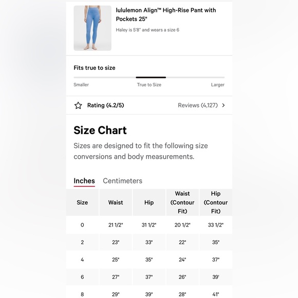 Lululemon Align High-Rise Pant‎ with Pockets 25"Pool Party blue size 2 NWT - Picture 7 of 7